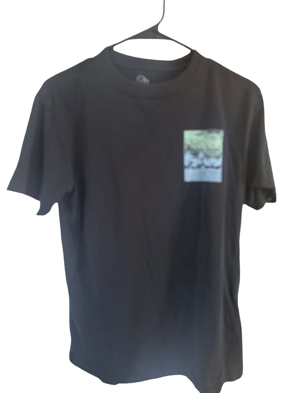 Palm Tree Grid Graphic Boxy Black T-Shirt